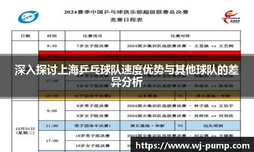 深入探讨上海乒乓球队速度优势与其他球队的差异分析